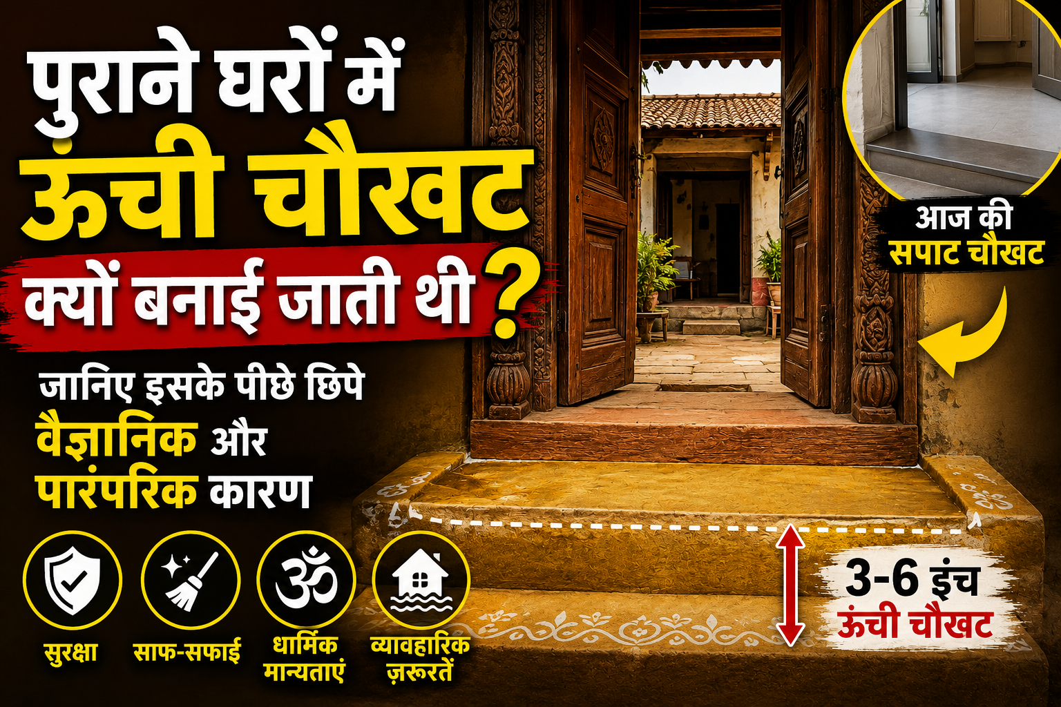 पुराने घरों में ऊंची चौखट क्यों बनाई जाती थी? जानिए इसके पीछे छिपे वैज्ञानिक और पारंपरिक कारण