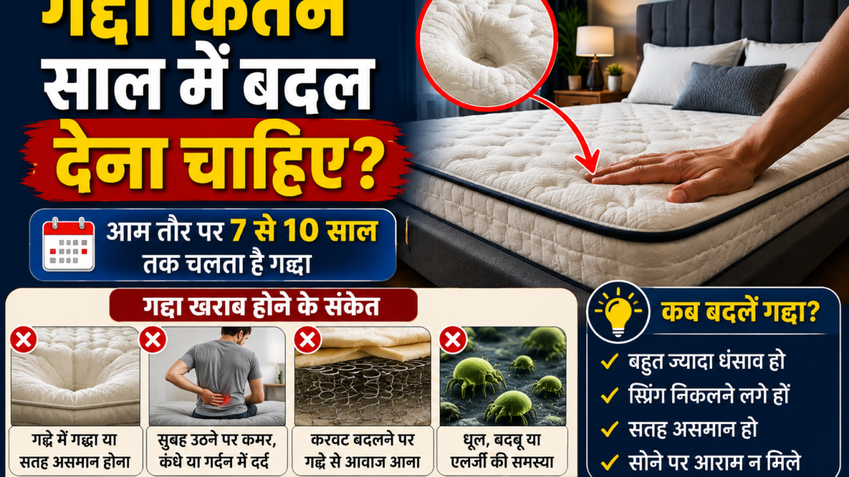 गद्दा कितने साल में बदल देना चाहिए? इन संकेतों से समझें आपका Mattress हो गया है खराब