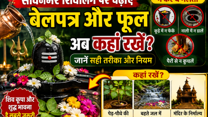 Sawan 2026: सावन के आखिरी सोमवार पर चढ़े बेलपत्र और फूलों का क्या करें? जानें सही तरीका