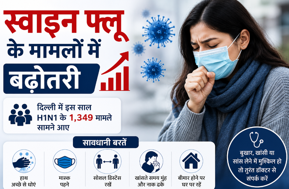 दिल्ली में H1N1 के मामले बढ़े, इस साल अब तक 1,349 केस
