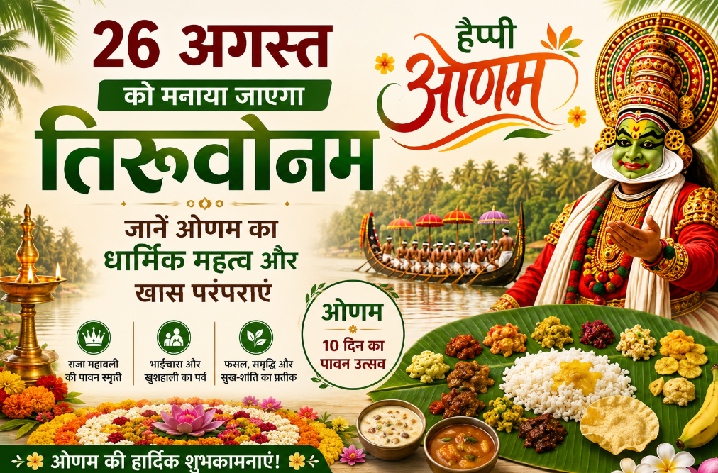 26 अगस्त को मनाया जाएगा तिरुवोनम, जानें ओणम का धार्मिक महत्व और खास परंपराएं