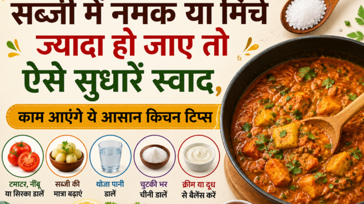सब्जी में नमक या मिर्च ज्यादा हो जाए तो ऐसे सुधारें स्वाद, काम आएंगे ये आसान किचन टिप्स