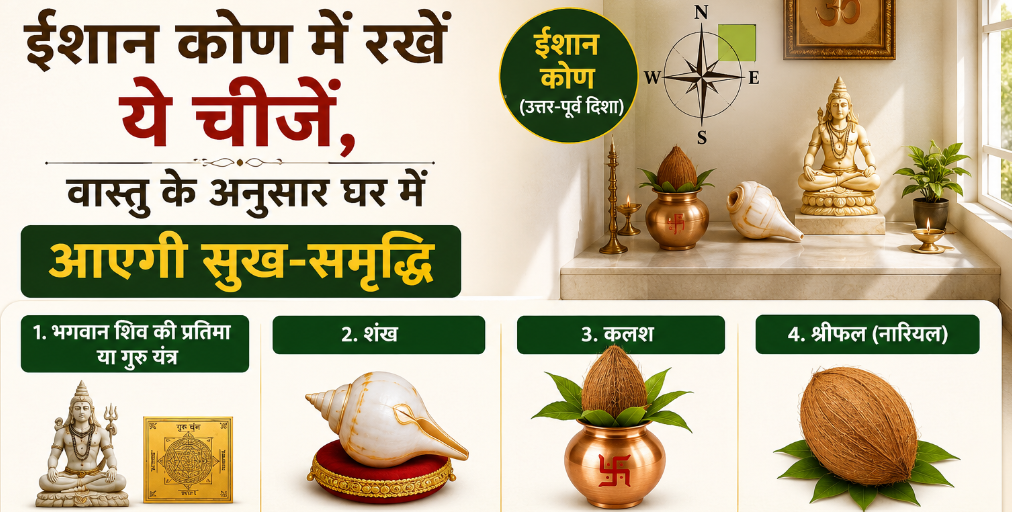 ईशान कोण में रखें ये चीजें, वास्तु के अनुसार घर में आएगी सुख-समृद्धि