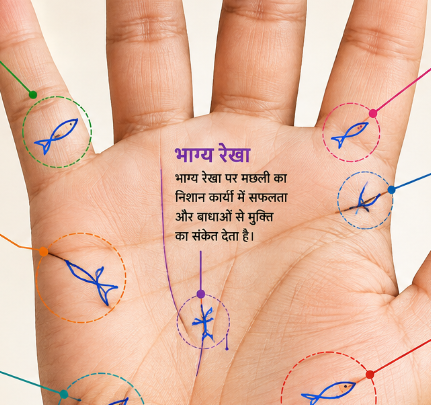हथेली पर मछली का निशान है तो माना जाता है बेहद शुभ, जानें किस जगह बनने पर मिलता है धन-समृद्धि और सफलता का संकेत