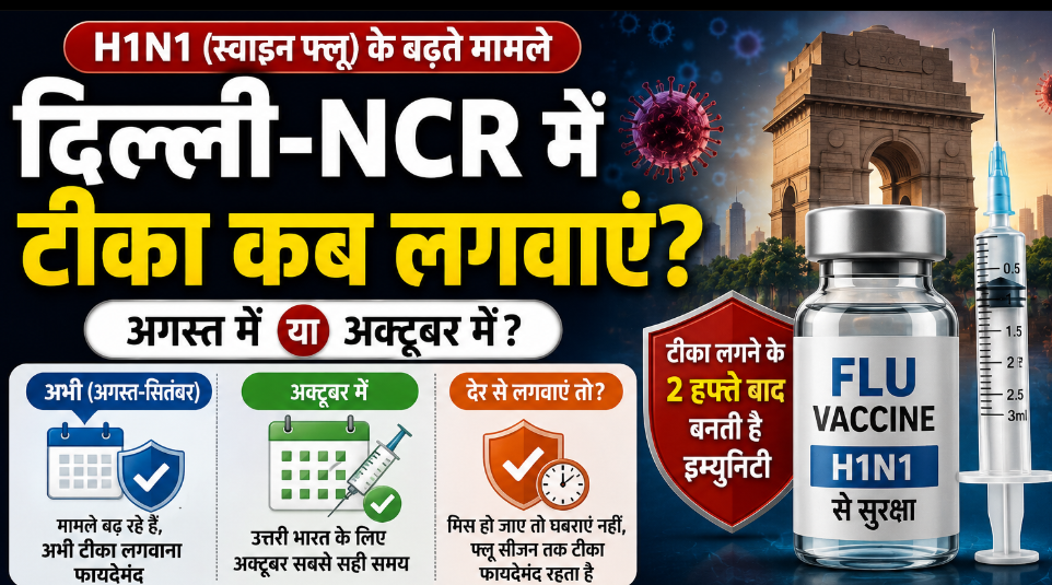 दिल्ली-NCR में H1N1 के बढ़ते मामले: फ्लू का टीका कब लगवाएं, अगस्त में या अक्टूबर में?