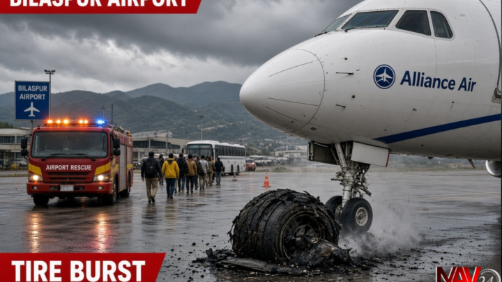 बिलासपुर Airport News: लैंडिंग के दौरान Alliance Air फ्लाइट का टायर फटा, 41 यात्री सुरक्षित; उड़ानें प्रभावित