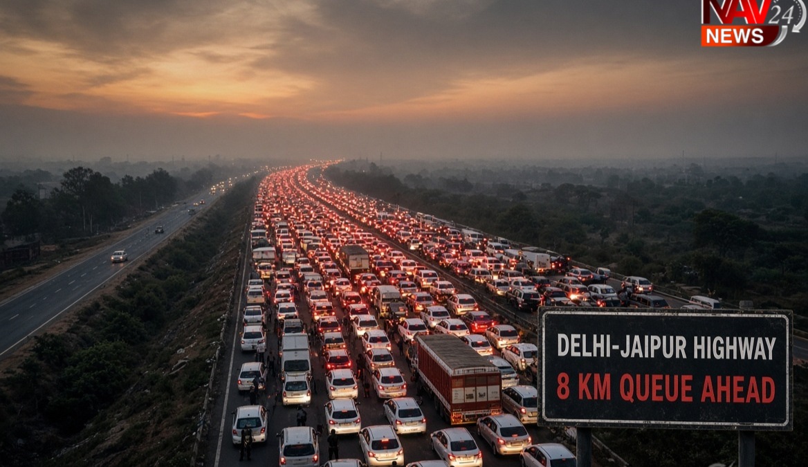 रक्षाबंधन से पहले दिल्ली-NCR में जाम का झाम, दिल्ली-जयपुर हाईवे पर 8 KM लंबी वाहनों की कतार