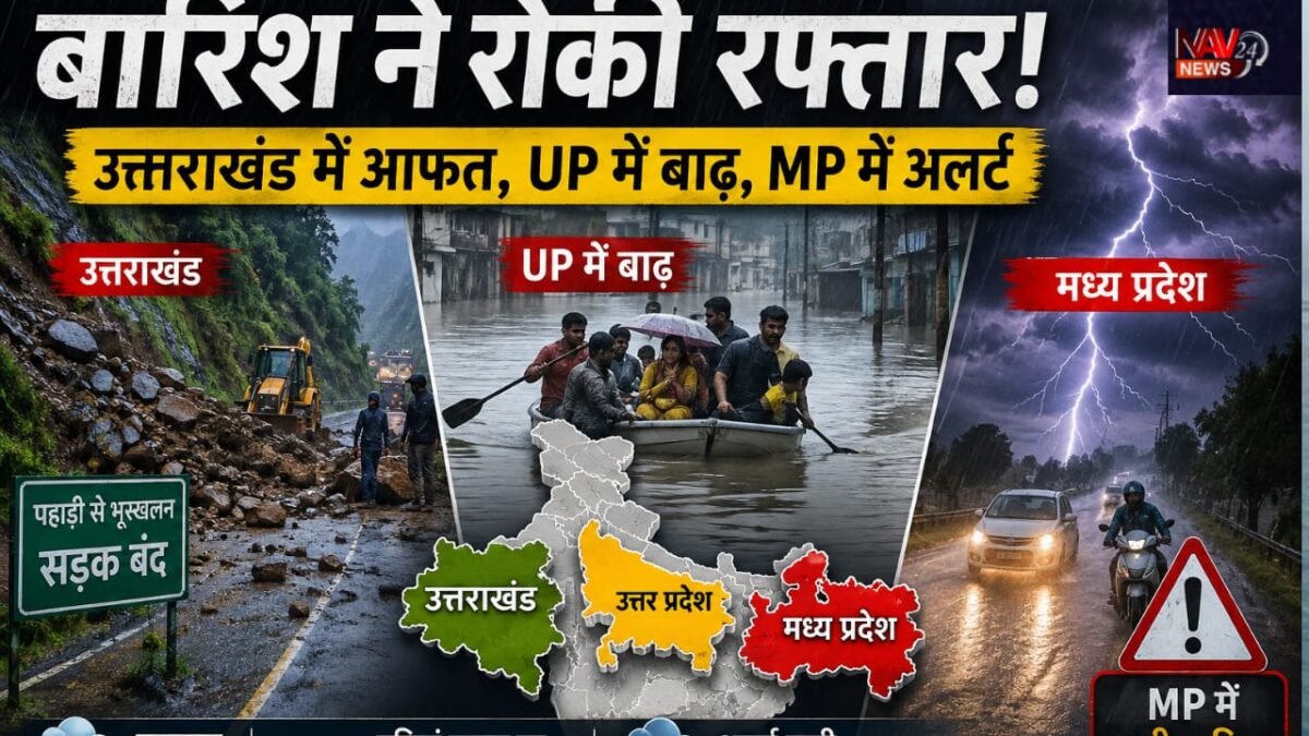 Uttarakhand Weather: उत्तराखंड में बारिश ने रोकी रफ्तार, कई सड़कें बंद; UP में बाढ़, MP में भारी बारिश का अलर्ट