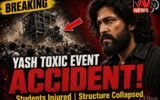 Yash Toxic Pre Release Event Accident: हैदराबाद में बड़ा हादसा, साउंड सिस्टम गिरने से छात्र घायल; यश ने तुरंत रोका भाषण