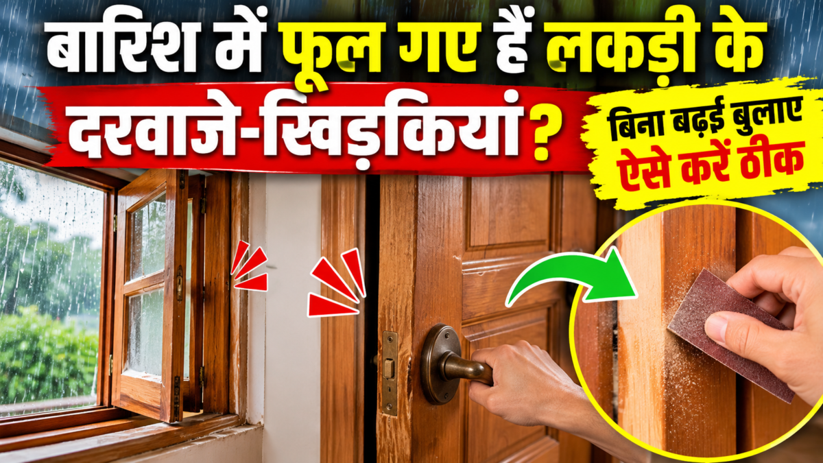 बारिश में फूल गए हैं लकड़ी के दरवाजे-खिड़कियां? बिना बढ़ई बुलाए ऐसे करें ठीक
