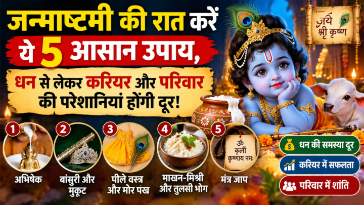 जन्माष्टमी की रात करें ये 5 आसान उपाय, धन से लेकर करियर और परिवार की परेशानियां होंगी दूर!