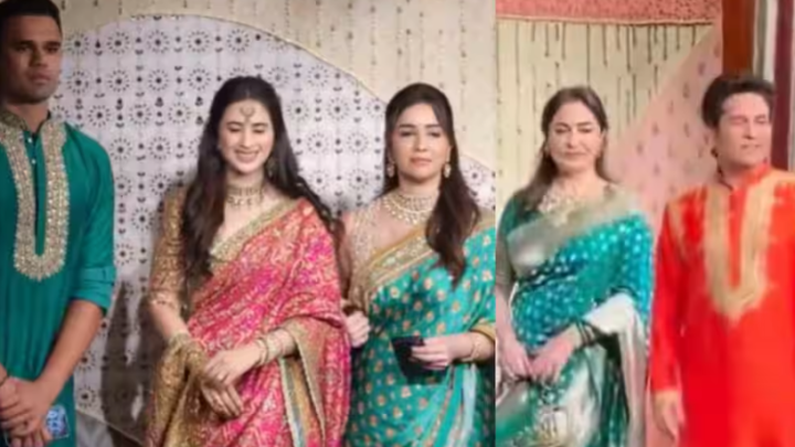 अंबानी परिवार के गणपति उत्सव में पहुंचे सितारे, सचिन तेंदुलकर की फैमिली ने खींचा ध्यान