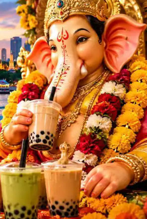 बैंकॉक में गणेश जी को चढ़ाया गया ‘बबल टी’ का भोग, सोशल मीडिया पर वायरल हुआ वीडियो