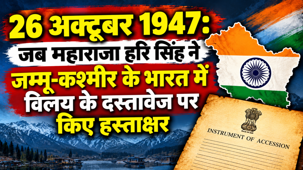 26 अक्टूबर 1947: जब महाराजा हरि सिंह ने जम्मू-कश्मीर के भारत में विलय के दस्तावेज पर किए हस्ताक्षर