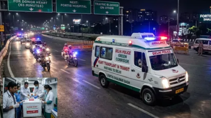 हरियाणा से दिल्ली 63 मिनट में पहुंचा डोनर हार्ट, 47 साल के मरीज को मिला नया जीवन