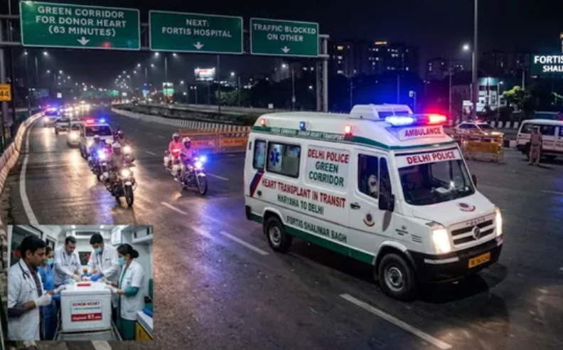 हरियाणा से दिल्ली 63 मिनट में पहुंचा डोनर हार्ट, 47 साल के मरीज को मिला नया जीवन